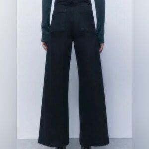 Zara Marine wide leg 4/28 Black Denim Pants sale item new no tags